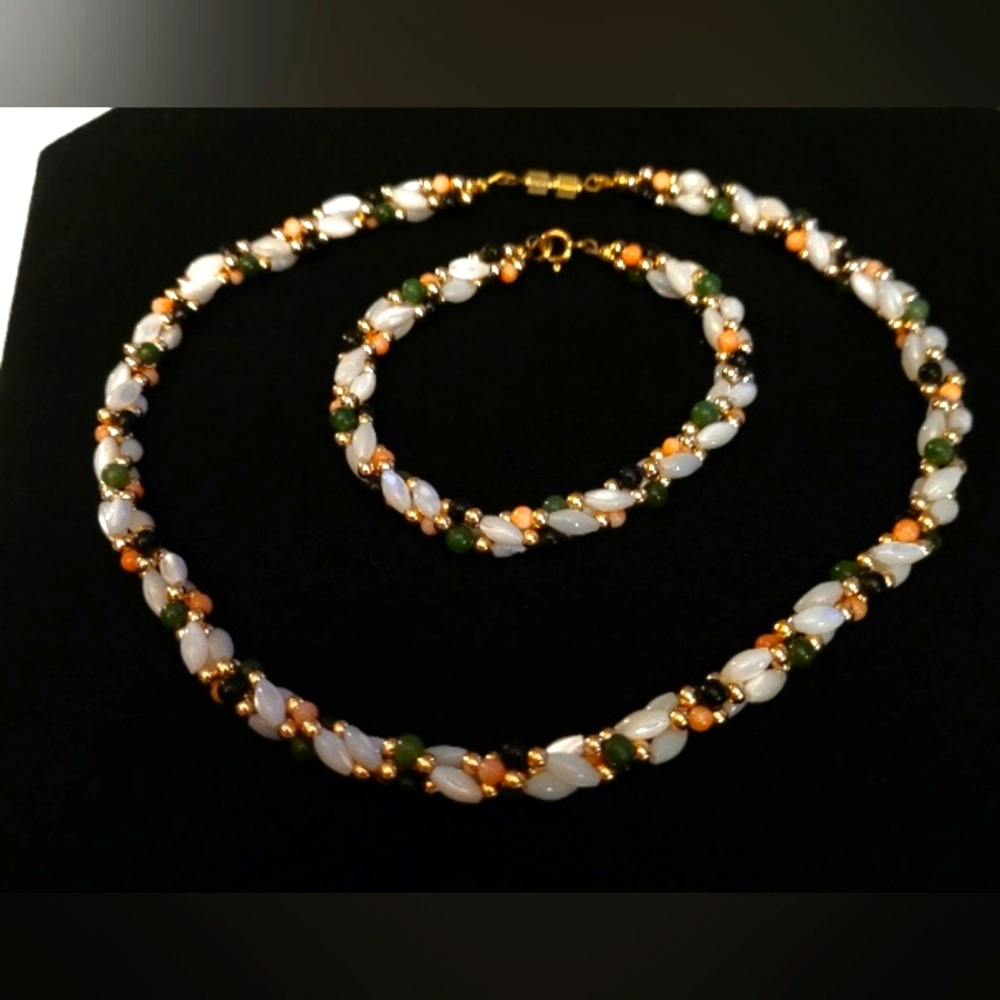 Handmade Coiled Necklace & Bracelet